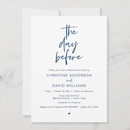 Modernes Mittagessen in der Probe Einladung (Vorderseite)