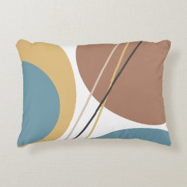 Modernes Mittelalter Abstrakt Blue Brown Dekokissen