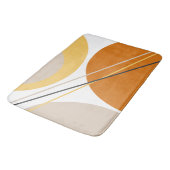 Modernes Mittelalter Abstrakt Mustard Rust Brown Badematte (Schrägansicht)