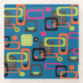 Modernes Mittelalter Funky Geometric Muster Glasuntersetzer (Vorderseite)