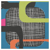 Modernes Mittelalter Funky Geometric Muster Stoff (Nahaufnahme)