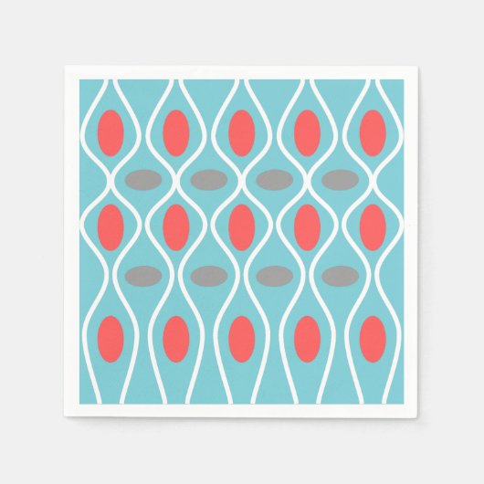 Modernes Mittelalter, Gezeitengeflechte, blau, rot Serviette (Vorderseite)