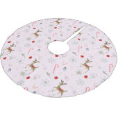 Modernes Mittelalter | Küken und niedliche Jungtie Polyester Weihnachtsbaumdecke (Schrägansicht)