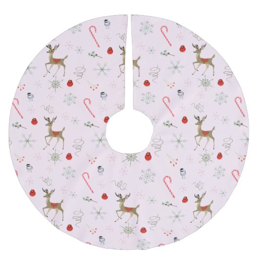 Modernes Mittelalter | Küken und niedliche Jungtie Polyester Weihnachtsbaumdecke (Vorderseite)