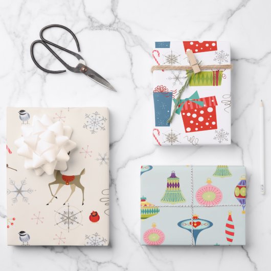 Modernes Mittelalter | Retro Rosa Atomzeitalter de Geschenkpapier Set (Vorderseite)