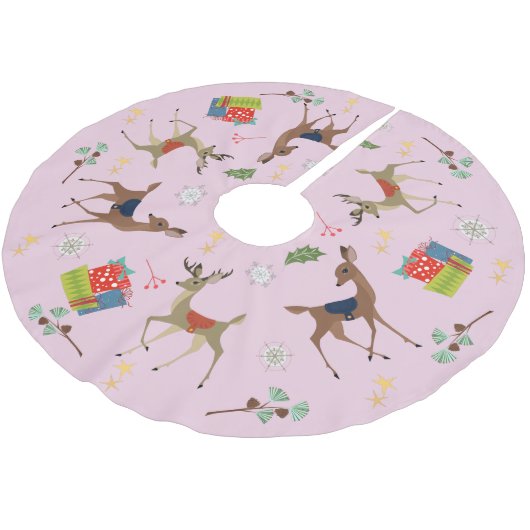 Modernes Mittelalter | Weihnachten Gegenwart Retro Polyester Weihnachtsbaumdecke (Schrägansicht)