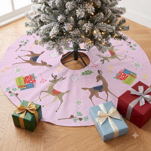 Modernes Mittelalter Weihnachten Gegenwart Retro Polyester Weihnachtsbaumdecke