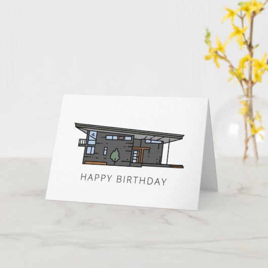 Modernes Mittelalter Zuhause Realtor Client Geburt Karte (Gelbe Blume)