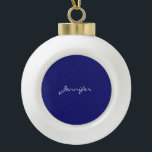Modernes Mitternachtsblau Schlicht einzigartig Keramik Kugel-Ornament<br><div class="desc">Sie können alle Informationen auf dieser Seite einfach durch Ihre eigenen Informationen ersetzen. Dafür müssen Sie nur die Personalisierungslinks auf der rechten Seite benutzen.</div>