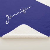 Modernes Mitternachtsblau Schlicht einzigartig Sherpadecke (3/4)