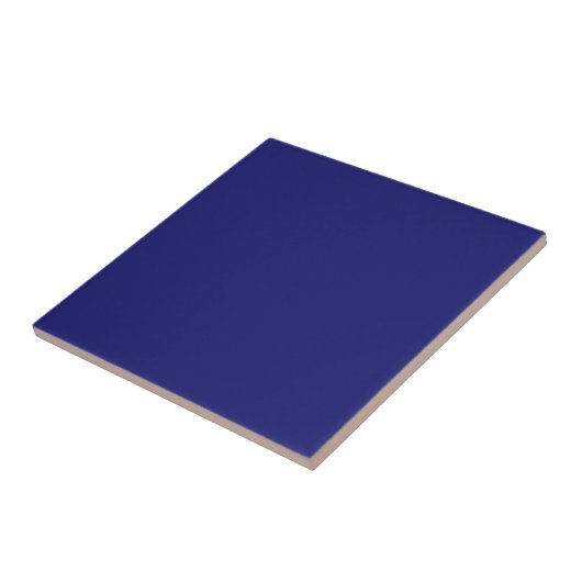 Modernes Mitternachtsblau Schlichte Solid Color Fliese (Seite)