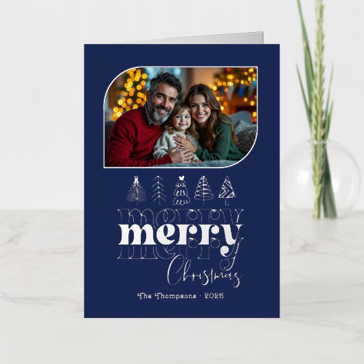 Modernes Mitternachtshandgezeichnetes Weihnachtsfe (Vorderseite)