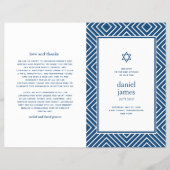 Modernes Mitzvah gefaltetes Papierprogramm, Navybl Flyer (Vorne)