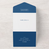 Modernes Mitzvah Navy Blue ALL IN ONE INVITATION Einladung (Außenbereich)