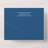 Modernes Mitzvah Navy Blue ALL IN ONE INVITATION Einladung (Rückseite)
