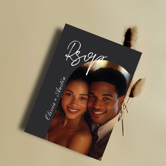 Modernes Mnimalistisches Foto Elegante Einzigartig RSVP Karte