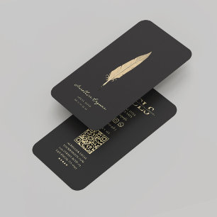 Modernes mobiles Notar legales Black Gold Quill Visitenkarte