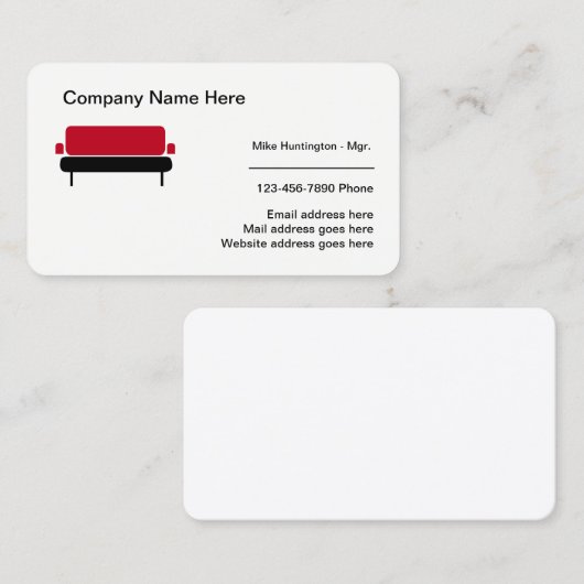 Modernes Mobiliar Visitenkarte (Vorne/Hinten)