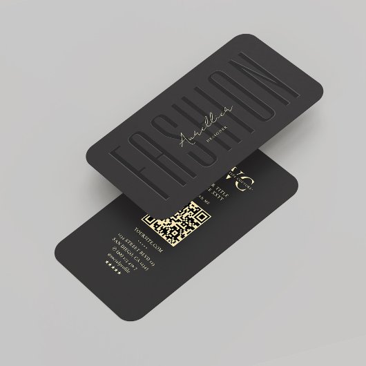 Modernes Mode Designer Monogram Black Gold Visitenkarte