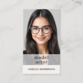 Modernes Model Schauspieler Foto QR Code Visitenkarte (Vorderseite)