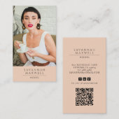 Modernes Modell Berufliches Foto Pfirsichpink Visitenkarte (Vorne/Hinten)