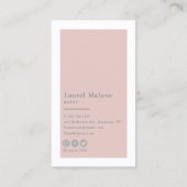 Modernes Modell für Minimalistische Akteure Social Visitenkarte (Rückseite)