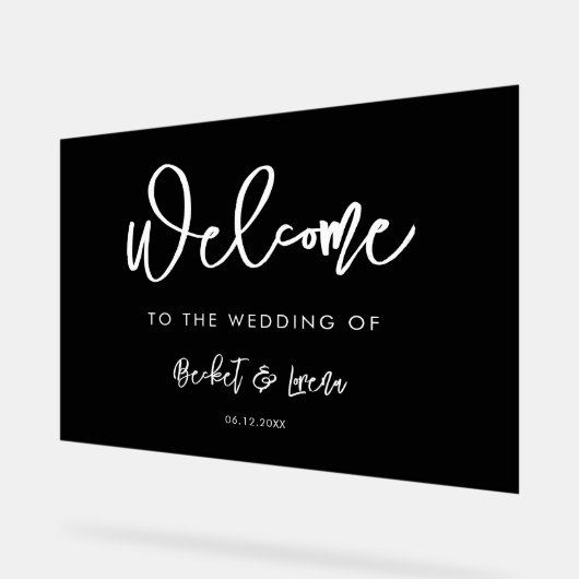 Modernes, modernes Begrüßungszeichen Acrylschild (Winkel)