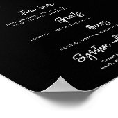 Modernes, modernes Black Wedding-Bar Poster (Ecke)