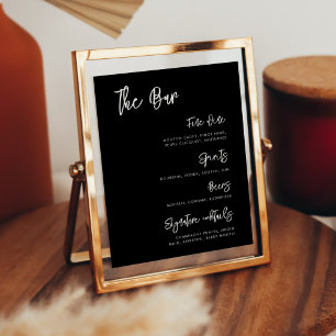 Modernes, modernes Black Wedding-Bar Poster