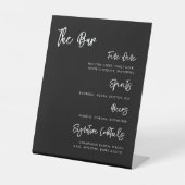 Modernes, modernes Black Wedding-Bar Sockelschild (Vorderseite)