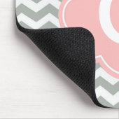 Modernes, modernes, elegantes, Zickzack Monogramm Mousepad (Ecke)