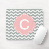 Modernes, modernes, elegantes, Zickzack Monogramm Mousepad (Mit Mouse)