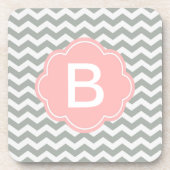 Modernes, modernes, elegantes, Zickzack Monogramm Untersetzer (Vorderseite)