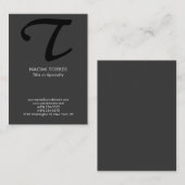 Modernes, modernes, grau-schwarzes Monogramm Visitenkarte (Vorne/Hinten)