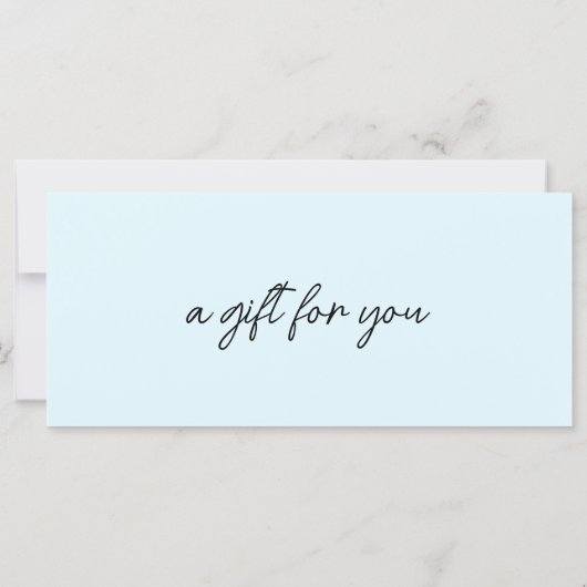 Modernes, modernes, handgeschriebenes, hellblaues (Rückseite)