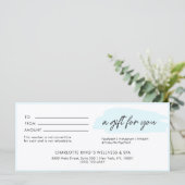 Modernes, modernes, handgeschriebenes, hellblaues  (Stehend Vorderseite)