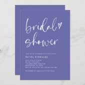 Modernes, modernes Lila Script-Brautparty Einladung (Vorne/Hinten)