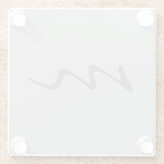 Modernes, modernes Monogramm beruflich grau Glasuntersetzer (Rückseite)