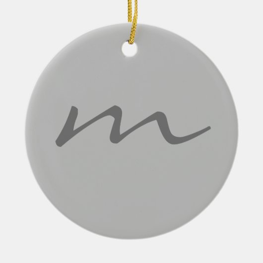 Modernes, modernes Monogramm beruflich grau Keramik Ornament (Vorne)