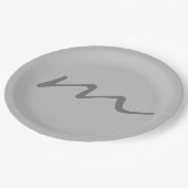 Modernes, modernes Monogramm beruflich grau Pappteller (Schrägansicht)