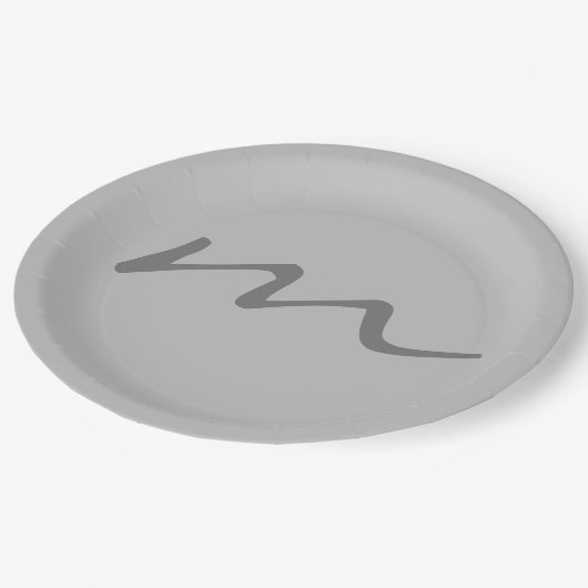 Modernes, modernes Monogramm beruflich grau Pappteller (Schrägansicht)