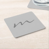Modernes, modernes Monogramm beruflich grau Rechteckiger Pappuntersetzer (angewinkelt)