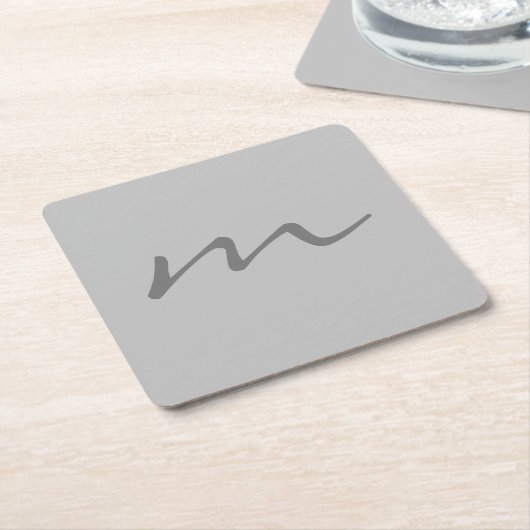 Modernes, modernes Monogramm beruflich grau Rechteckiger Pappuntersetzer (angewinkelt)