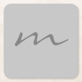 Modernes, modernes Monogramm beruflich grau Rechteckiger Pappuntersetzer (Vorderseite)