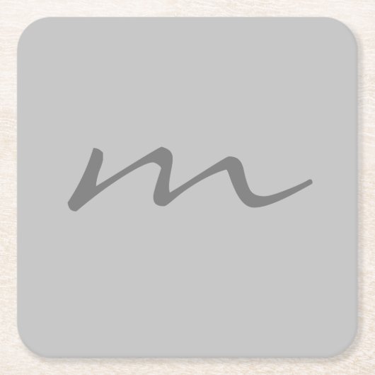 Modernes, modernes Monogramm beruflich grau Rechteckiger Pappuntersetzer (Vorderseite)