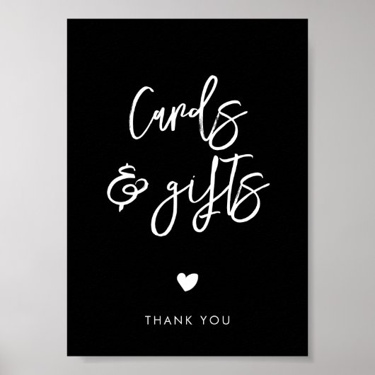 Modernes, modernes Schild mit schwarzen Karten und (Vorne)