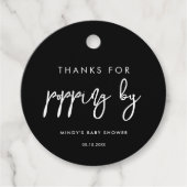 Modernes, modernes Schwarz Dank für die Anreise Geschenkanhänger (Vorderseite)