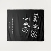 Modernes, modernes Schwarzes Brautparty Hintergrun Wandteppich (Vorderseite (Horizontal))