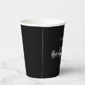 Modernes, modernes schwarzes Brautparty Pappbecher (Rechts)