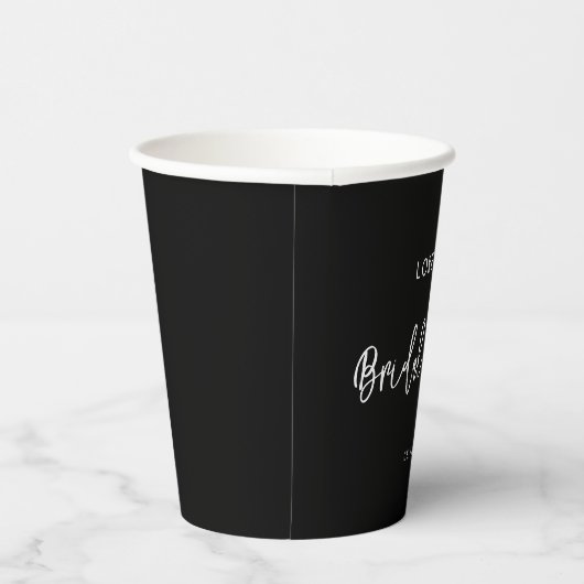 Modernes, modernes schwarzes Brautparty Pappbecher (Rechts)